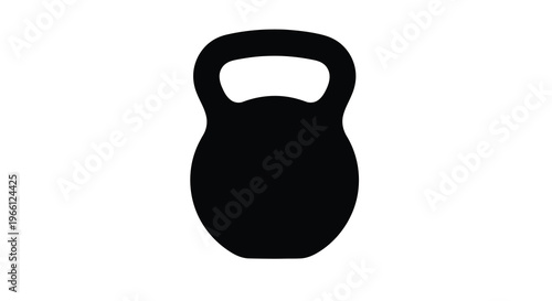 A stark silhouette depicts a black kettlebell a popular piece of fitness equipment against a white background high quality professional detailed