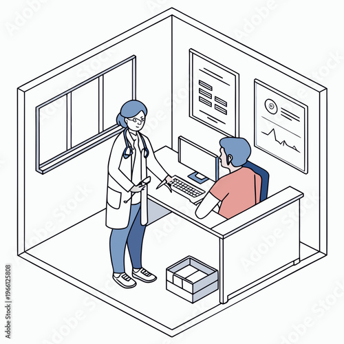 Doctor and patient in a medical consultation room