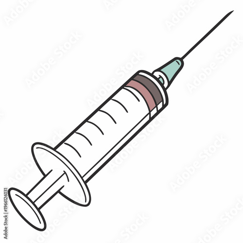 A syringe with a needle attached