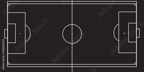 Black and white soccer field diagram football field 3