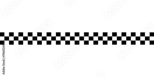 Black and white checkered rectangular frame. Square racing checkerboard pattern. Chessboard geometric pattern. Rally checkerboard pattern. Finish racing frame. Vector illustration on white background