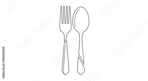 Spoon and fork eating utensils metal.