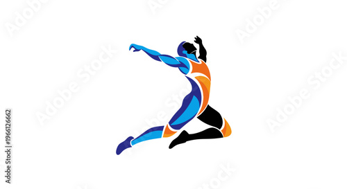 Female athlete in motion running fast.