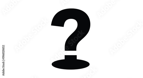 A minimalist depiction of a black question mark symbol against a plain white background representing uncertainty high quality professional detailed modern