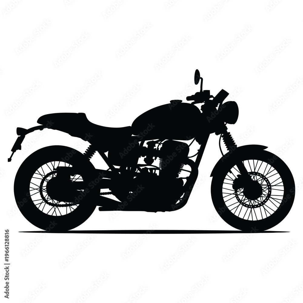 Fototapeta premium A striking black silhouette of a vintage motorcycle highlighting its classic design silhouette