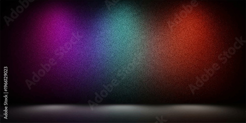 A Colorful Spotlight: Captivating image showcases a textured surface bathed in three distinct colored spotlights, creating a vibrant display of hues and contrast