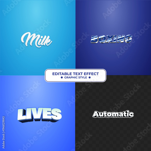 Set editable text effects - graphic styles and typography.