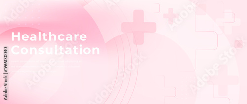 Soft pink beige gradient background. Abstract medical crosses. Smooth curved shapes. Minimal design. Gentle pastel tones. Modern healthcare backdrop for clinics, telemedicine, wellness, presentations