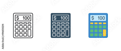 Calculator icons for budgeting and financial calculations