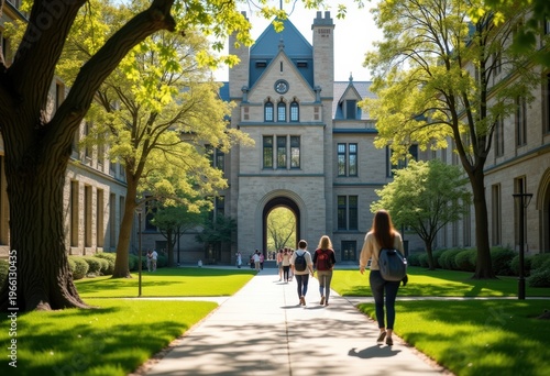 Prestigious Ivy League Medical School Campus Architecture Majestic Vintage Structure Greenery