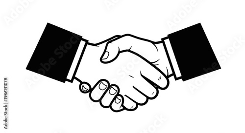 Business handshake symbolizing agreement and partnership.