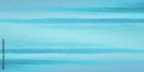 Blue watercolor background with abstract turquoise brush strokes and ethereal ocean wave texture for artistic design