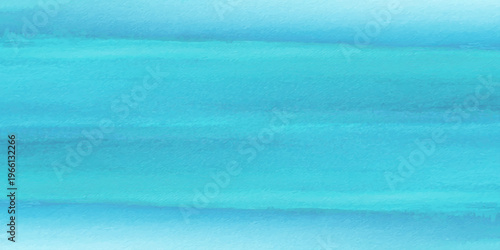 Blue watercolor background with abstract turquoise brush strokes and ethereal ocean wave texture for artistic design