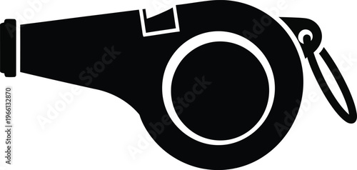 Simple Whistle Icon Silhouette on White Background
