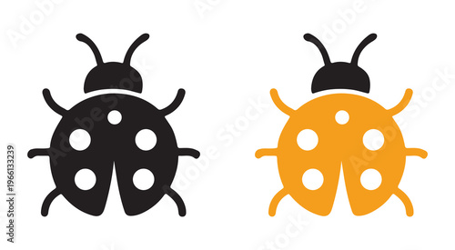 Set of ladybug icons vector illustration isolated on white, Flat style vector design, Garden insect vector set.
