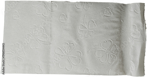 Detailed Paper Texture, Toilet Roll, Toiled Paper, Toilet Tissue in Close Up, Visible Ornaments and Detailing.