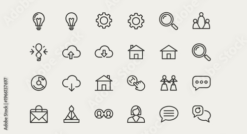 Collection of business communication icons.