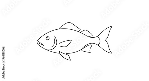 Fish Swimming in Water Column Sideways.