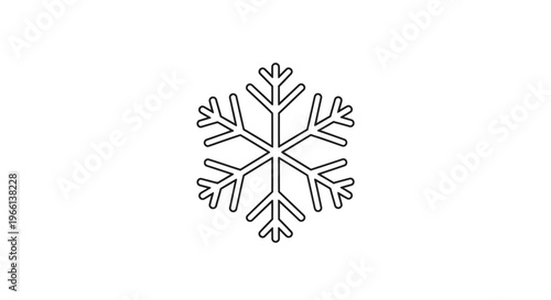 Detailed Drawing of a Single Snowflake.