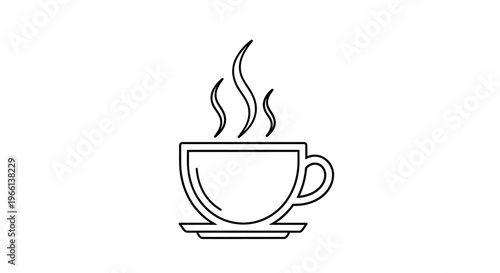 Steaming hot beverage coffee cup.
