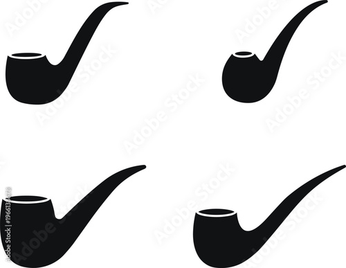 Smoking pipes icons set. Tobacco pipe collection vector illustration