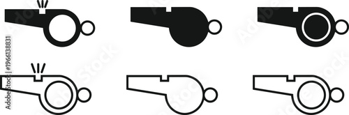 Whistle icon set. Vector graphic illustration. Suitable for website design, logo, app, template,