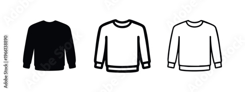 Casual Crew Neck Sweater Icon Set