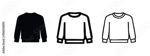 Basic Long Sleeve Sweatshirt Icon Set