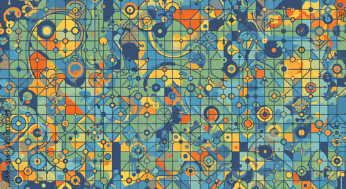 This vibrant and complex pattern evokes a sense of connection and flow. Ideal for backgrounds, digital art, or representing data visualization and int