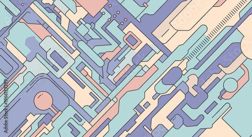 A calming and minimalist pastel illustration perfect for backgrounds, web design, or marketing materials seeking a modern and sophisticated aesthetic.