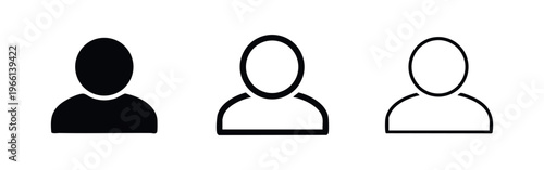 User profile icon set, avatar person symbol collection for account login and social networks