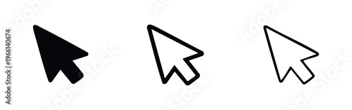 Mouse Cursor Pointer Icons Set. Click, Select, and Navigation Symbols