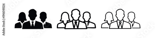 Corporate Team and Business Group Icons - Leadership and Staff Collection