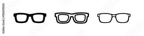 Stylish Eyeglasses and Sunglasses Icons - Fashion Eyewear Accessory Set