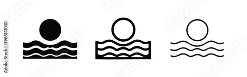 Person in Water or Drowning Icon Set in Various Styles