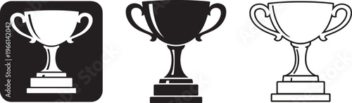 Trophy cup award silhouette icon vector design.