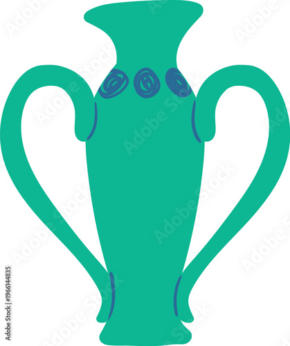 Vase With Dual Handles Cartoon Style