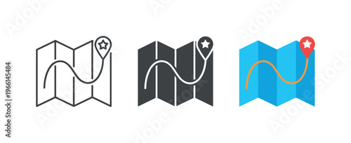 Map with route and destination pin, showing navigation and travel planning