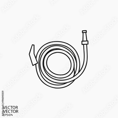 Garden hose in minimalist design suitable for garden maintenance  