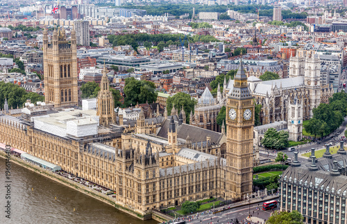 Big Ben in London from above