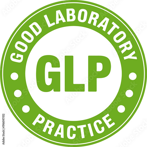Good laboratory practice GLP green round badge icon symbol