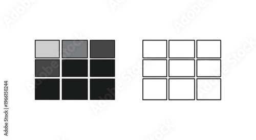 a 3x4 grayscale gradient going from light to dark Vector