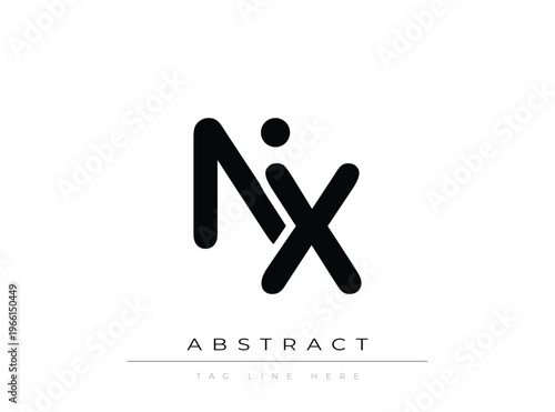 Abstract logo design with Nx letters and tag line template