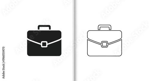 a black and a white briefcase side by side Vector