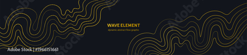 Abstract background with distorted contour waves and banner with topographic flowing shape