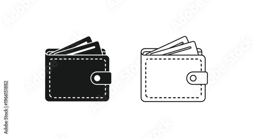 a black and a white wallet with cards sticking out Vector