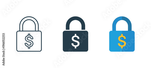 Secure financial transactions with a locked padlock and dollar sign icon