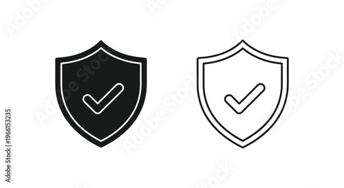 two shield icons with checkmarks Vector