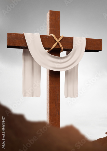 Jesus Resurrection Scene – Christian Easter Concept with Light and Faith