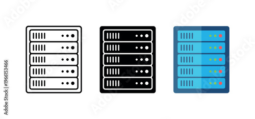 Server rack with multiple modules and indicator lights